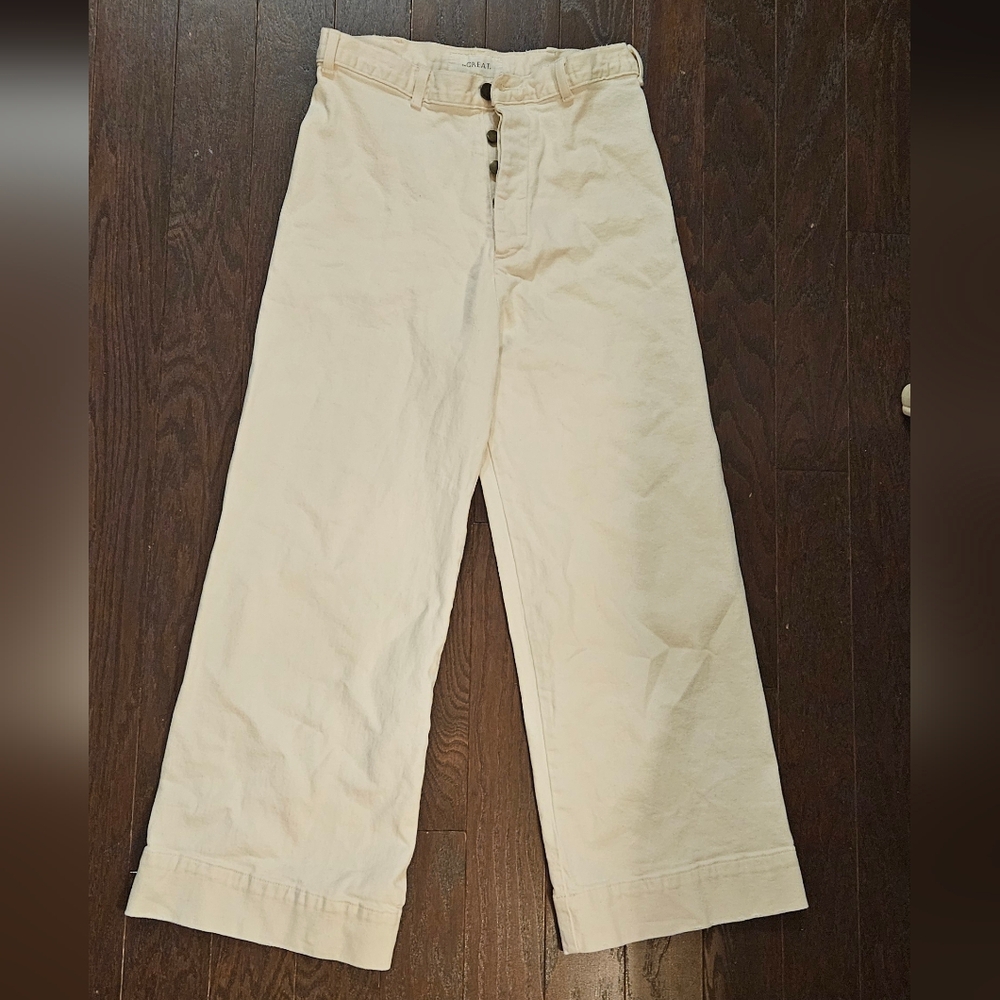 The GREAT Wide-Leg Cream Pants